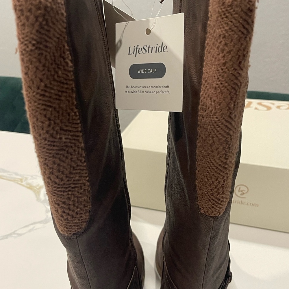 L ife Stride Women's Over the Knee Brown Boots. Wide calf Size 9.5 - Picture 4 of 8